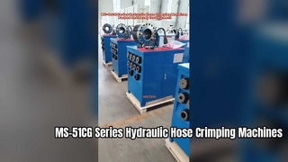 Máquinas prensadoras de mangueras hidráulicas serie MS-51CG empaquetadas y listas para su envío